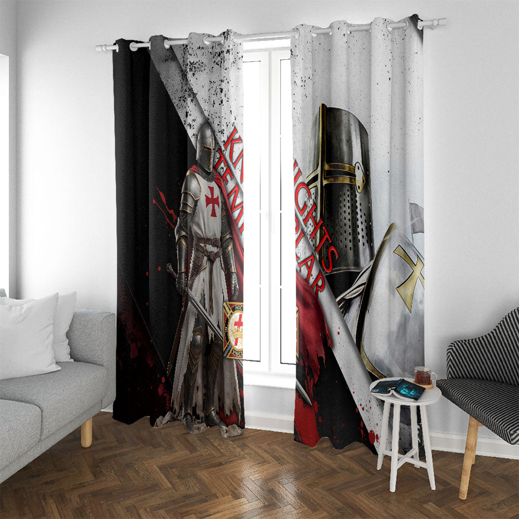 Knights Templar Window Curtain Crusader Warrior Full Armor Red Cross