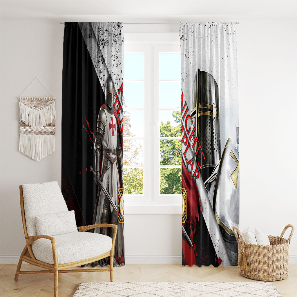 Knights Templar Window Curtain Crusader Warrior Full Armor Red Cross
