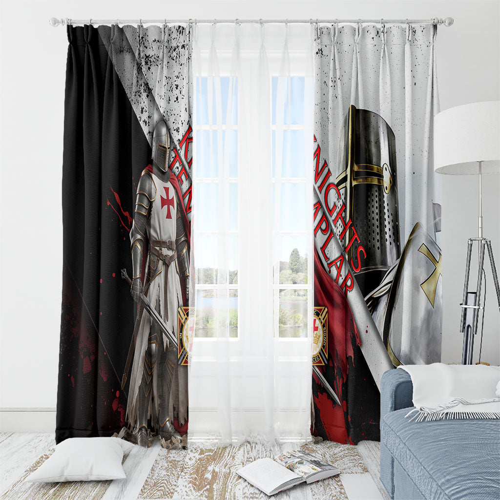 Knights Templar Window Curtain Crusader Warrior Full Armor Red Cross