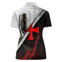 Knights Templar Women Polo Shirt Crusader Warrior Full Armor Red Cross