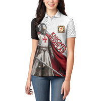 Knights Templar Women Polo Shirt Crusader Warrior Full Armor Red Cross