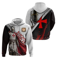 Knights Templar Zip Hoodie Crusader Warrior Full Armor Red Cross