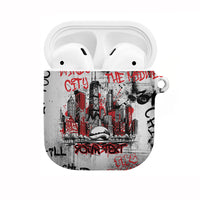 Personalized Chicago City Skyline AirPods Case Urban Graffiti - Cloud Gate - Windy City Typography
