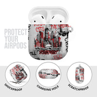 Personalized Chicago City Skyline AirPods Case Urban Graffiti - Cloud Gate - Windy City Typography