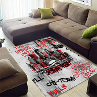 Personalized Chicago City Skyline Area Rug Urban Graffiti - Cloud Gate - Windy City Typography