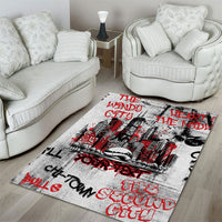 Personalized Chicago City Skyline Area Rug Urban Graffiti - Cloud Gate - Windy City Typography