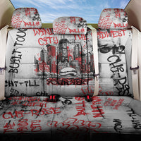 Personalized Chicago City Skyline Back Car Seat Cover Urban Graffiti - Cloud Gate - Windy City Typography
