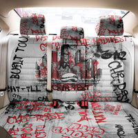 Personalized Chicago City Skyline Back Car Seat Cover Urban Graffiti - Cloud Gate - Windy City Typography