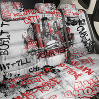 Personalized Chicago City Skyline Back Car Seat Cover Urban Graffiti - Cloud Gate - Windy City Typography