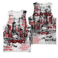 Personalized Chicago City Skyline Basketball Jersey Urban Graffiti - Cloud Gate - Windy City Typography