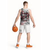 Personalized Chicago City Skyline Basketball Jersey Urban Graffiti - Cloud Gate - Windy City Typography