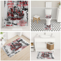 Personalized Chicago City Skyline Bathroom Set Urban Graffiti - Cloud Gate - Windy City Typography