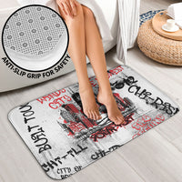 Personalized Chicago City Skyline Bathroom Set Urban Graffiti - Cloud Gate - Windy City Typography