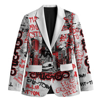 Personalized Chicago City Skyline Blazer Urban Graffiti - Cloud Gate - Windy City Typography