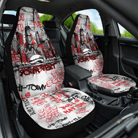 Personalized Chicago City Skyline Car Seat Cover Urban Graffiti - Cloud Gate - Windy City Typography