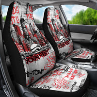 Personalized Chicago City Skyline Car Seat Cover Urban Graffiti - Cloud Gate - Windy City Typography