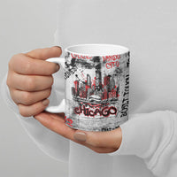 Personalized Chicago City Skyline Ceramic Mug Urban Graffiti - Cloud Gate - Windy City Typography