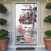 Personalized Chicago City Skyline Door Cover Urban Graffiti - Cloud Gate - Windy City Typography
