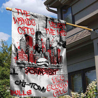 Personalized Chicago City Skyline Garden Flag Urban Graffiti - Cloud Gate - Windy City Typography