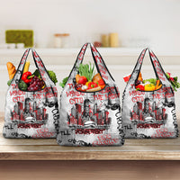 Personalized Chicago City Skyline Grocery Bag Urban Graffiti - Cloud Gate - Windy City Typography