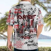Personalized Chicago City Skyline Hawaiian Shirt Urban Graffiti - Cloud Gate - Windy City Typography