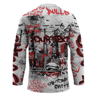 Personalized Chicago City Skyline Hockey Jersey Urban Graffiti - Cloud Gate - Windy City Typography