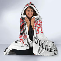 Personalized Chicago City Skyline Hooded Blanket Urban Graffiti - Cloud Gate - Windy City Typography