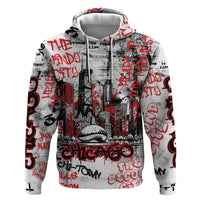 Personalized Chicago City Skyline Hoodie Urban Graffiti - Cloud Gate - Windy City Typography