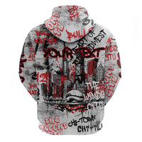 Personalized Chicago City Skyline Hoodie Urban Graffiti - Cloud Gate - Windy City Typography