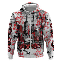 Personalized Chicago City Skyline Hoodie Urban Graffiti - Cloud Gate - Windy City Typography