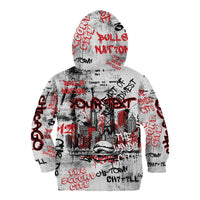 Personalized Chicago City Skyline Kid Hoodie Urban Graffiti - Cloud Gate - Windy City Typography