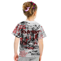 Personalized Chicago City Skyline Kid T Shirt Urban Graffiti - Cloud Gate - Windy City Typography