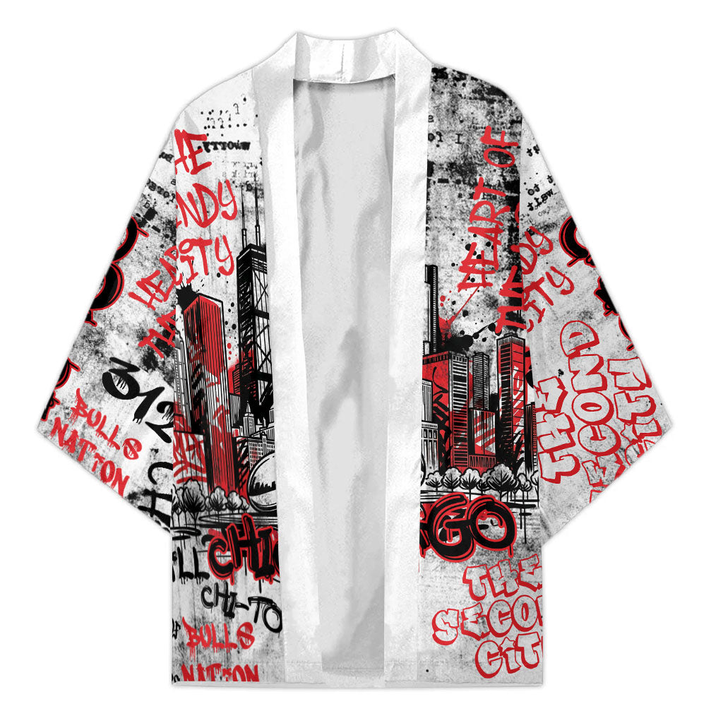 Personalized Chicago City Skyline Kimono Urban Graffiti - Cloud Gate - Windy City Typography