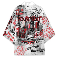 Personalized Chicago City Skyline Kimono Urban Graffiti - Cloud Gate - Windy City Typography