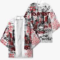 Personalized Chicago City Skyline Kimono Urban Graffiti - Cloud Gate - Windy City Typography