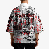 Personalized Chicago City Skyline Kimono Urban Graffiti - Cloud Gate - Windy City Typography