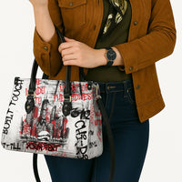 Personalized Chicago City Skyline Leather Bag Urban Graffiti - Cloud Gate - Windy City Typography