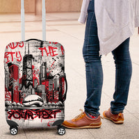 Personalized Chicago City Skyline Luggage Cover Urban Graffiti - Cloud Gate - Windy City Typography