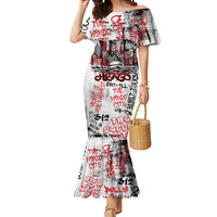 Personalized Chicago City Skyline Mermaid Dress Urban Graffiti - Cloud Gate - Windy City Typography