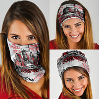 Personalized Chicago City Skyline Neck Gaiter Urban Graffiti - Cloud Gate - Windy City Typography