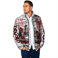 Personalized Chicago City Skyline Padded Jacket Urban Graffiti - Cloud Gate - Windy City Typography