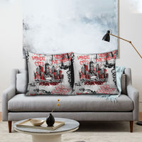Personalized Chicago City Skyline Pillow Cover Urban Graffiti - Cloud Gate - Windy City Typography