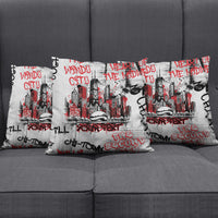 Personalized Chicago City Skyline Pillow Cover Urban Graffiti - Cloud Gate - Windy City Typography
