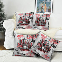 Personalized Chicago City Skyline Pillow Cover Urban Graffiti - Cloud Gate - Windy City Typography