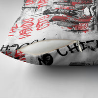 Personalized Chicago City Skyline Pillow Cover Urban Graffiti - Cloud Gate - Windy City Typography