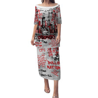 Personalized Chicago City Skyline Puletasi Urban Graffiti - Cloud Gate - Windy City Typography