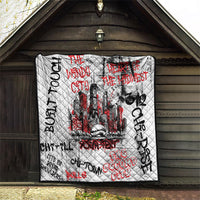 Personalized Chicago City Skyline Quilt Urban Graffiti - Cloud Gate - Windy City Typography
