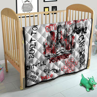 Personalized Chicago City Skyline Quilt Urban Graffiti - Cloud Gate - Windy City Typography