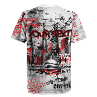 Personalized Chicago City Skyline Rugby Jersey Urban Graffiti - Cloud Gate - Windy City Typography