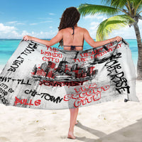 Personalized Chicago City Skyline Sarong Urban Graffiti - Cloud Gate - Windy City Typography